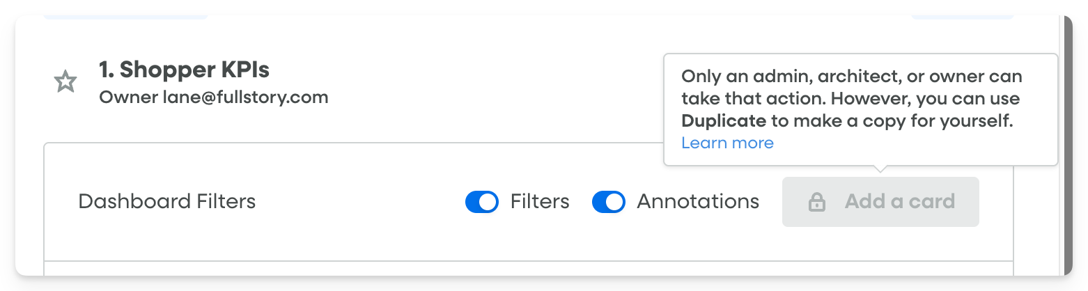 Dashboard - Editing Blocked