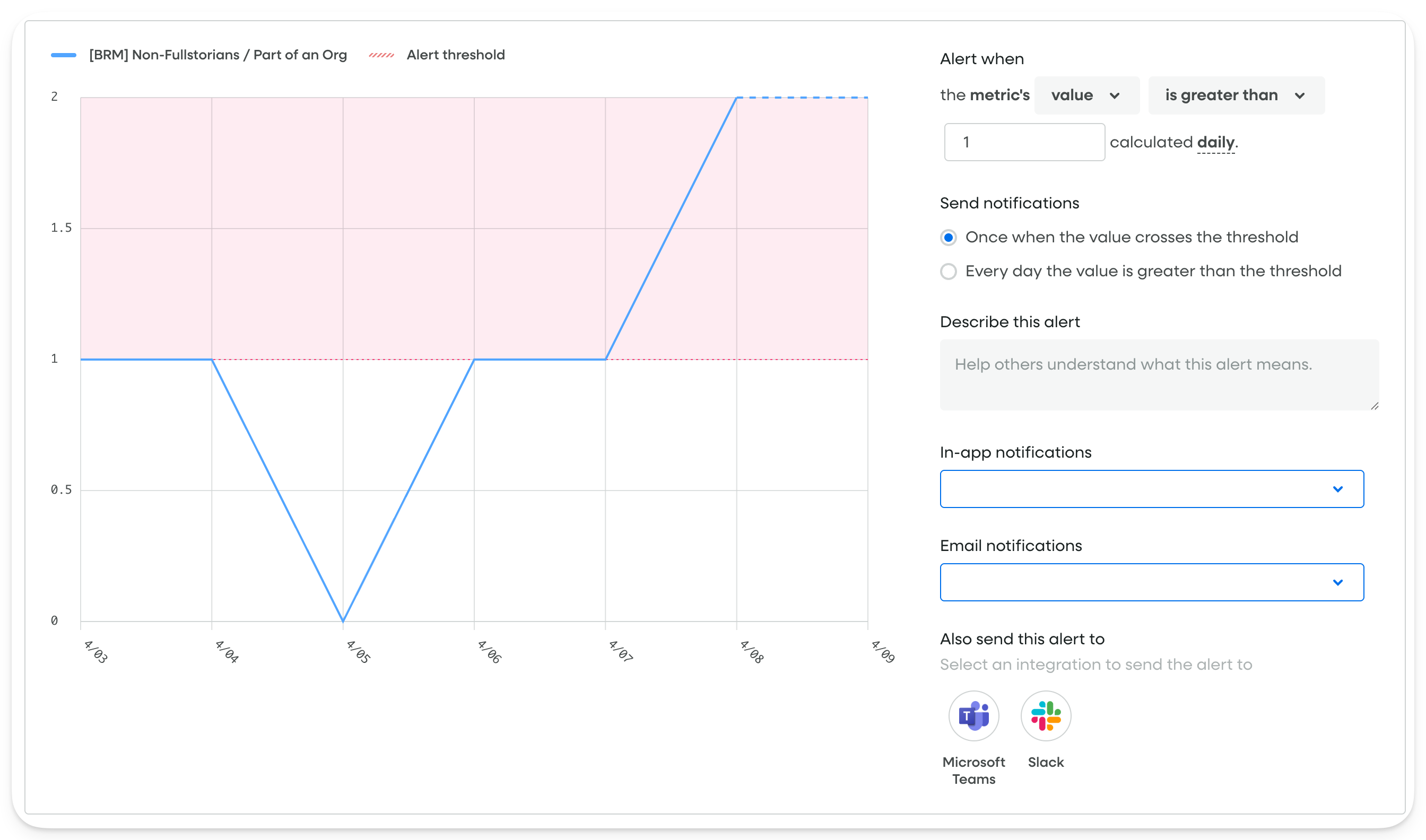 Metric Alert Configuration