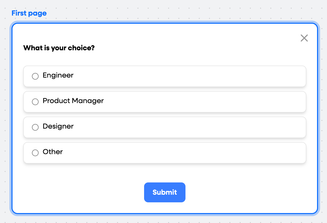"What is your choice?" radio question